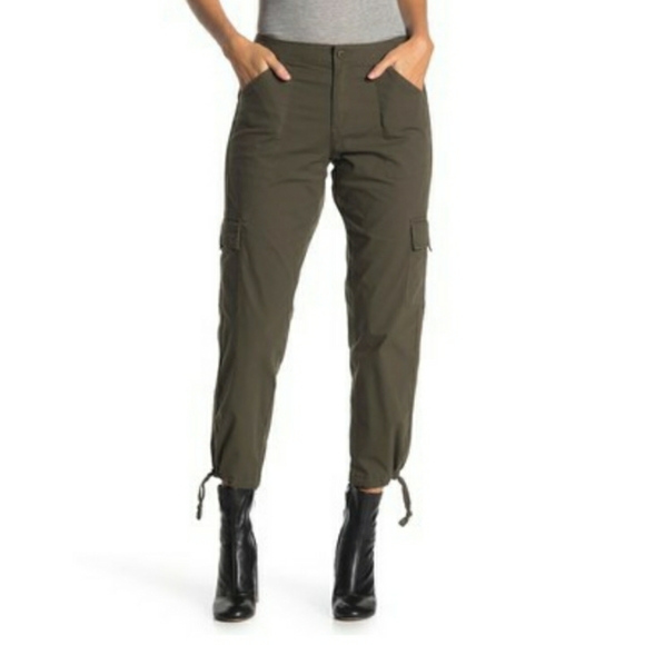 Sanctuary Pants - NWT Sanctuary Dark Olive Poplin Cargo Crop Pants